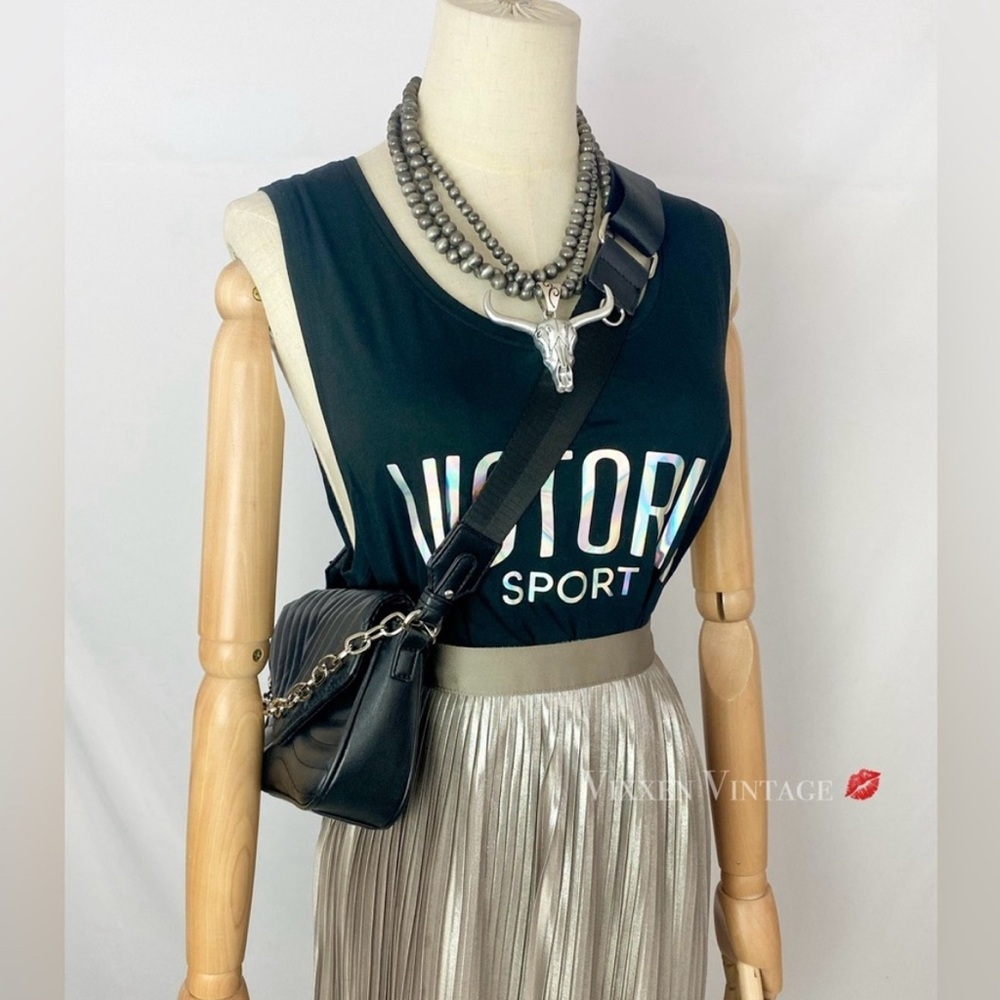 NWT large Victoria sport black tank top summer sporty Athleisure - Picture 4 of 5